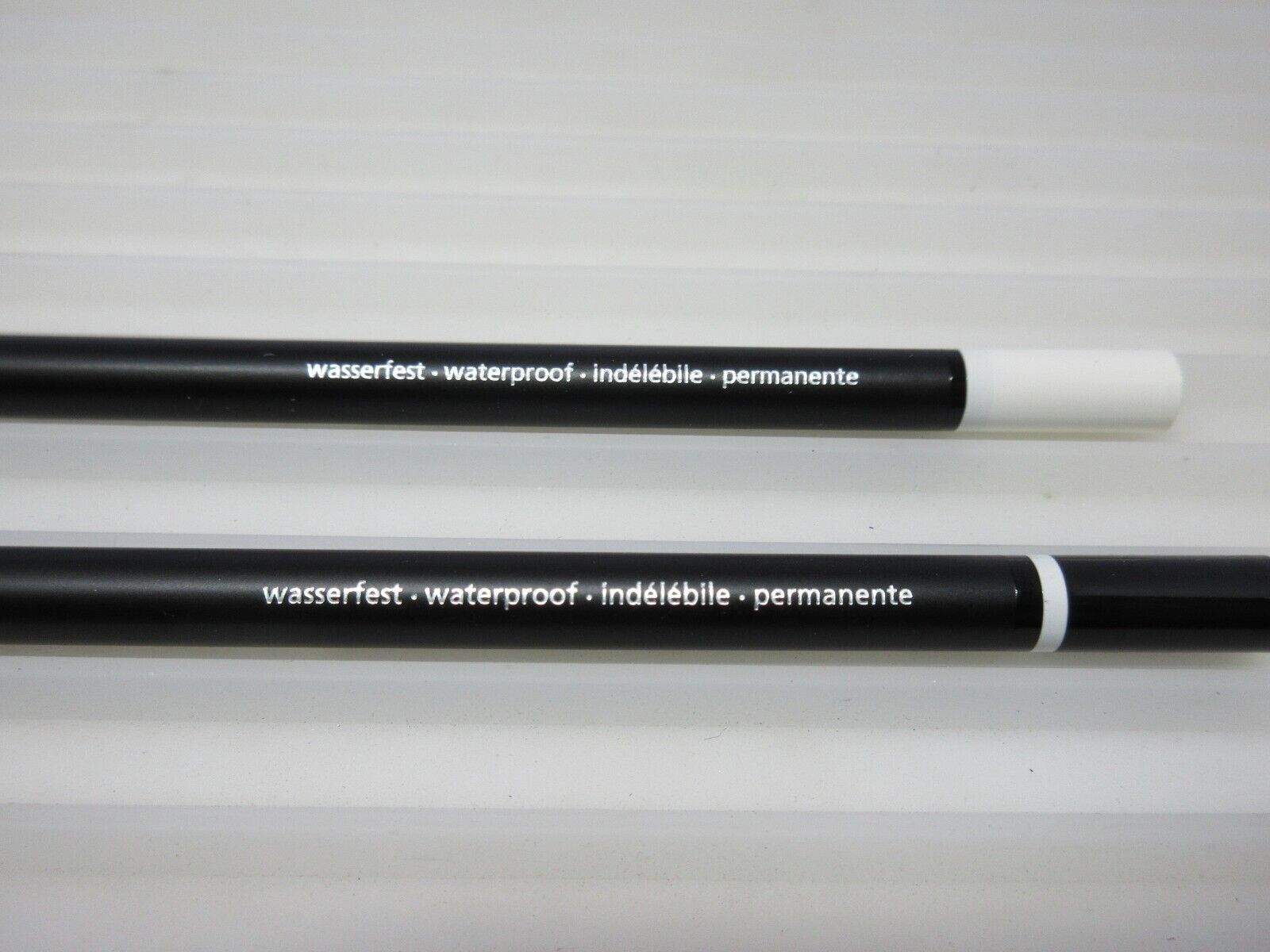 1 BLACK & 1 WHITE Staedtler Glasochrom Chinagraph Lumocolor Permanent Pencil