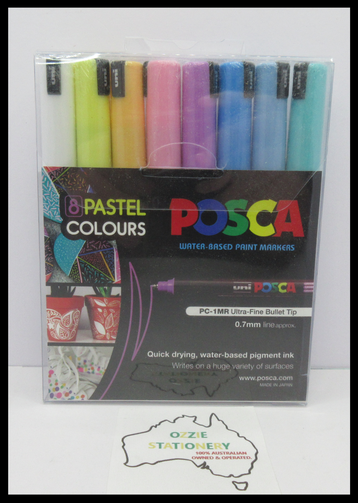 NEW Wallet Uni PC1MR Posca Marker Ultra Fine Round Tip 0.7mm 8 Pastel Colours