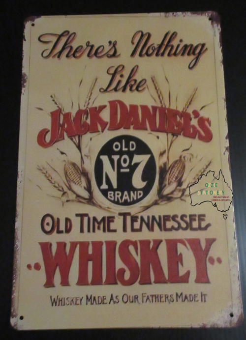 Jack Daniel's Whisky No.7 Logo Tin Sign with aged look new 30cm x 20cm