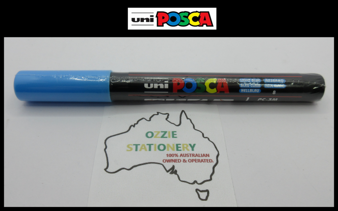 1 x UNI POSCA Marker PC3M Light Blue Bullet 0.9-1.3mm Tip Art in stock