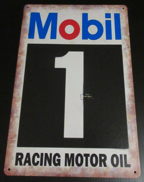 Mobil 1 Racing Motor Oil Tin Sign with aged look new 30cm x 20cm