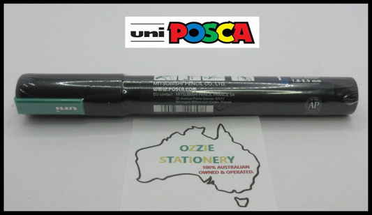 1 x UNI POSCA Marker PC5M Metallic Green Bullet 1.8-2.5mm Tip Art In Stock