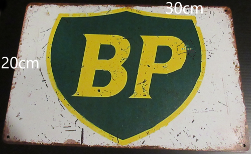 BP Fuel Logo Tin Sign with aged look new 30cm x 20cm