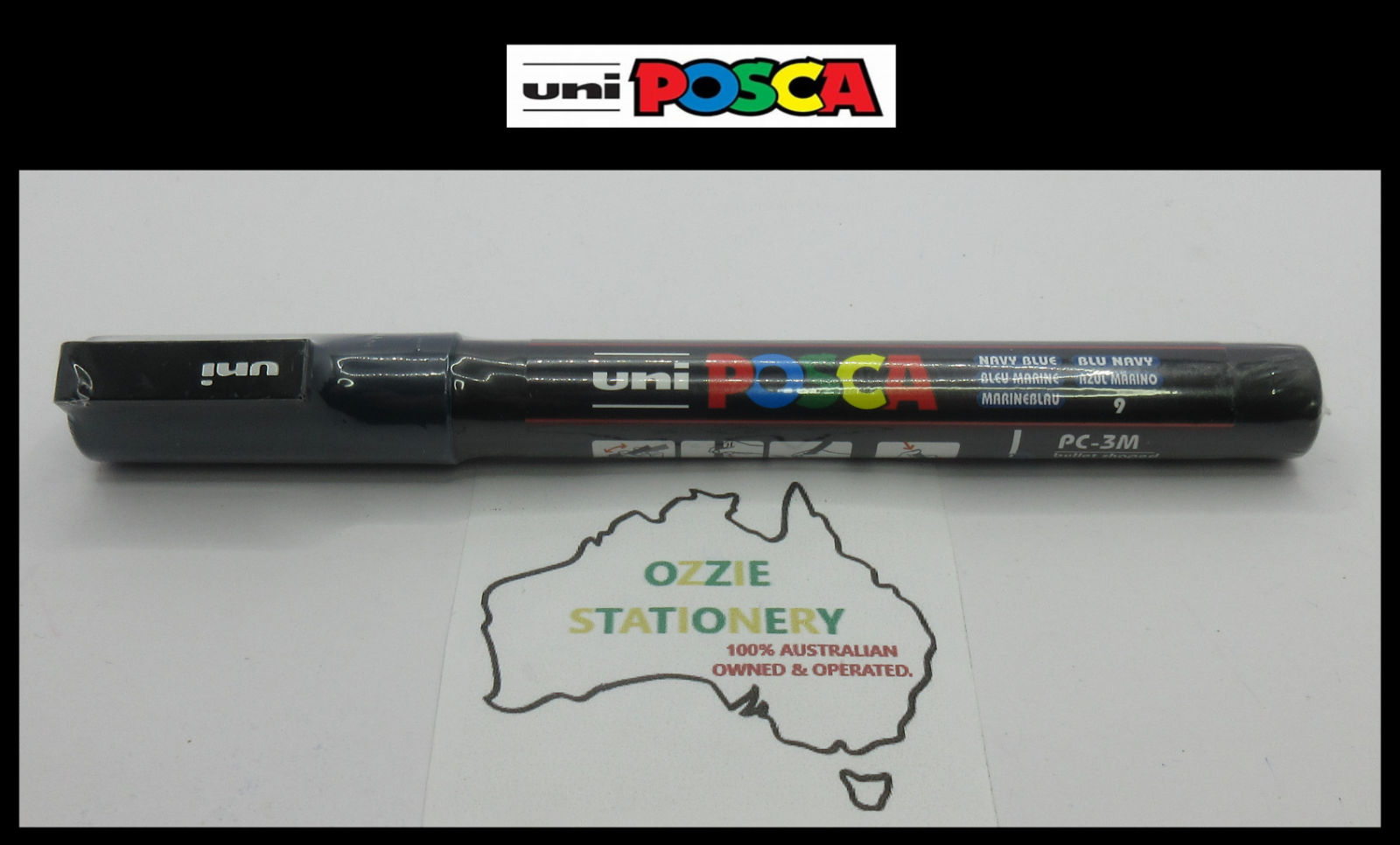 1 x UNI POSCA Marker PC3M NAVY BLUE Bullet 0.9-1.3mm Tip Art in stock