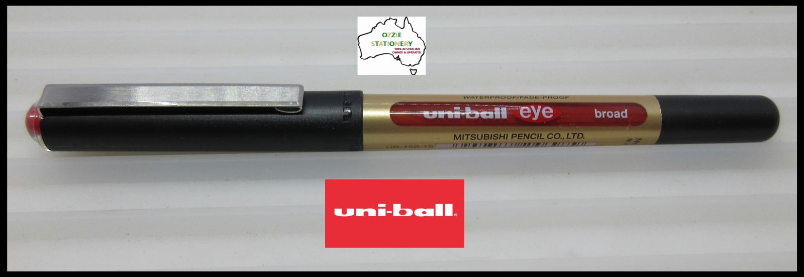 1 x UB150 1.0mm Broad RED INK Uni-Ball Roller Ball Pens IN STOCK