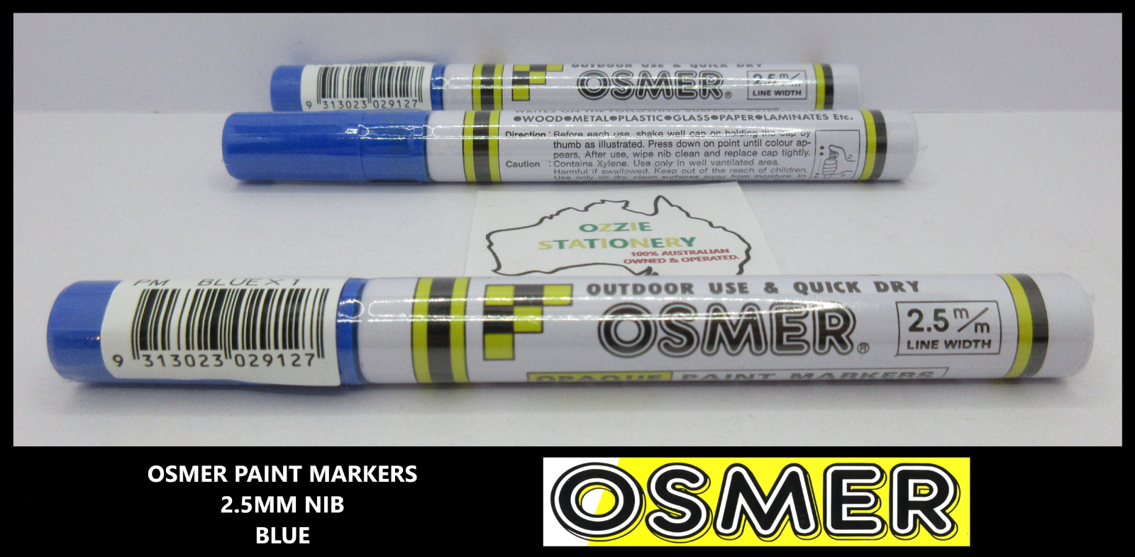 3 Blue Osmer Oil Based Paint Markers Pen Medium  2.5mm in stock Funko Signed