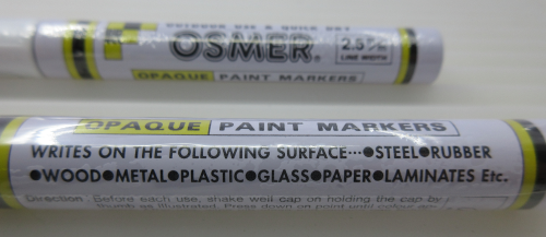 2 x WHITE Osmer Quick Dry Outdoor Paint Marker 2.5mm Line