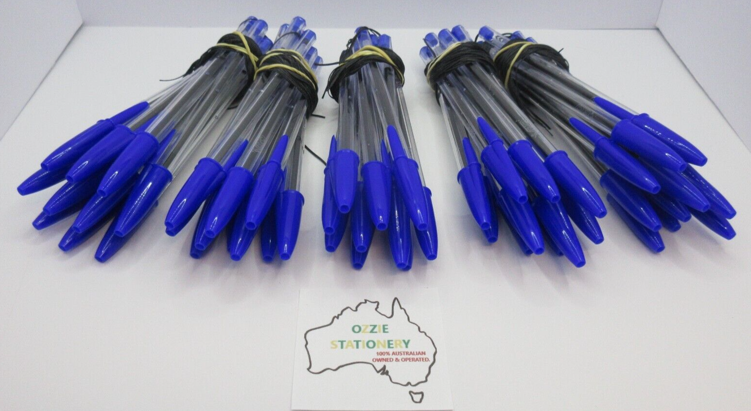 Bulk Buy 50 x BIC BLUE INK Cristal Ball Point Pens String Corded 1.0mm 10217