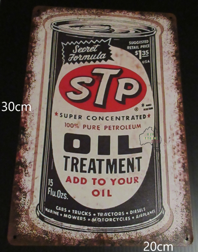 STP Oil Treatment Advertising Tin Sign with aged look new 30cm x 20cm