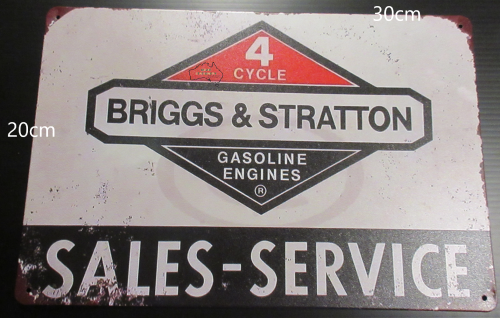 Briggs & Stratton Sales Service Tin Sign with aged look new 30cm x 20cm