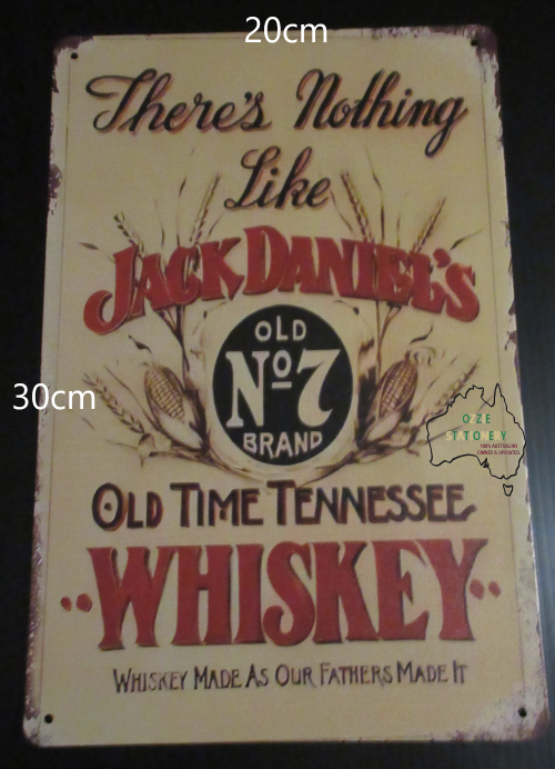 Jack Daniel's Whisky No.7 Logo Tin Sign with aged look new 30cm x 20cm