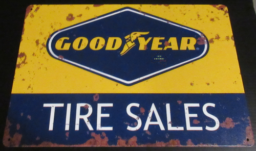 Goodyear Tire Sales Tin Sign with aged look new 30cm x 20cm