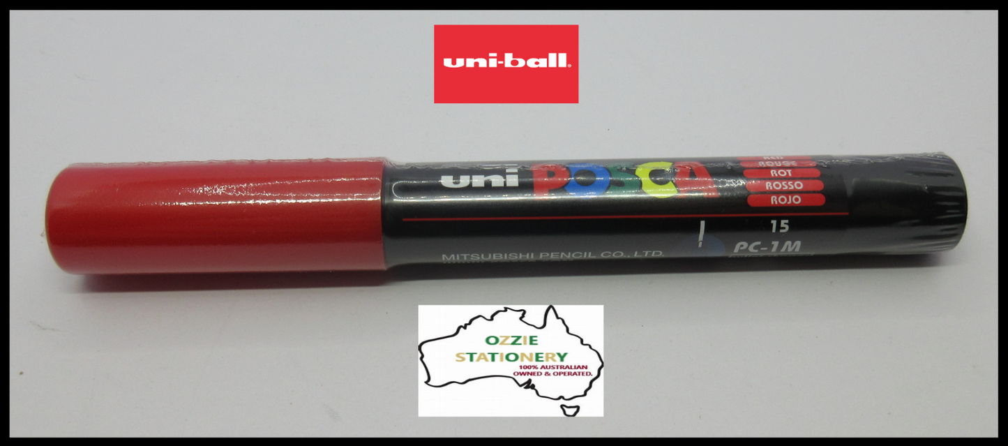 1 x RED PC1M Uni-ball Uni Posca 0.7mm Extra Fine Nib in stock