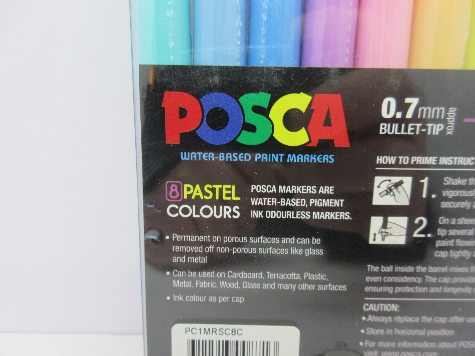 NEW Wallet Uni PC1MR Posca Marker Ultra Fine Round Tip 0.7mm 8 Pastel Colours