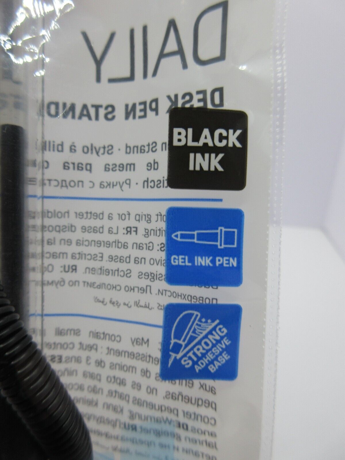 2 x Deli BLACK INK GEL WITH STAND ADHESIVE Corded B I C 0.5mm sent tracked