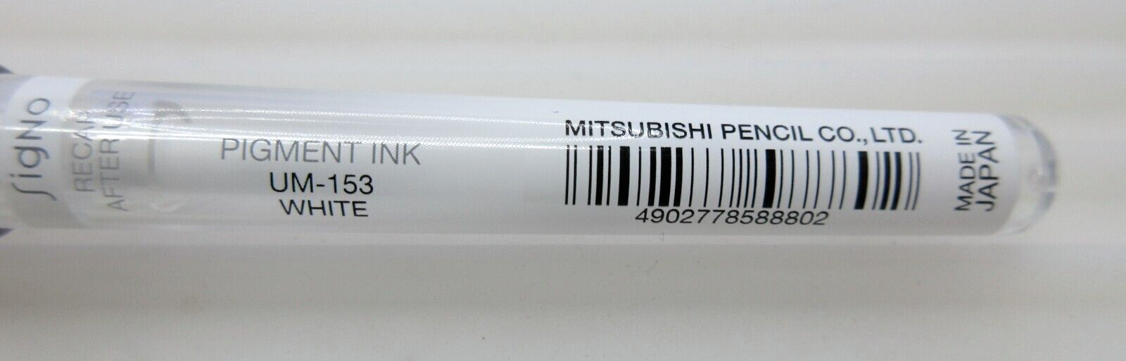 1 x WHITE Uni-ball Signo Gel Ink Rollerball Pen Broad 1mm UM153 UM153W