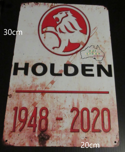 Holden Logo Date Sign Tin Sign with aged look new 30cm x 20cm