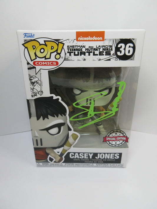 Funko Pop Vinyl Teenage Mutant Ninja Turtles 36 Casey Jones Autographed Stephen Amell with coa