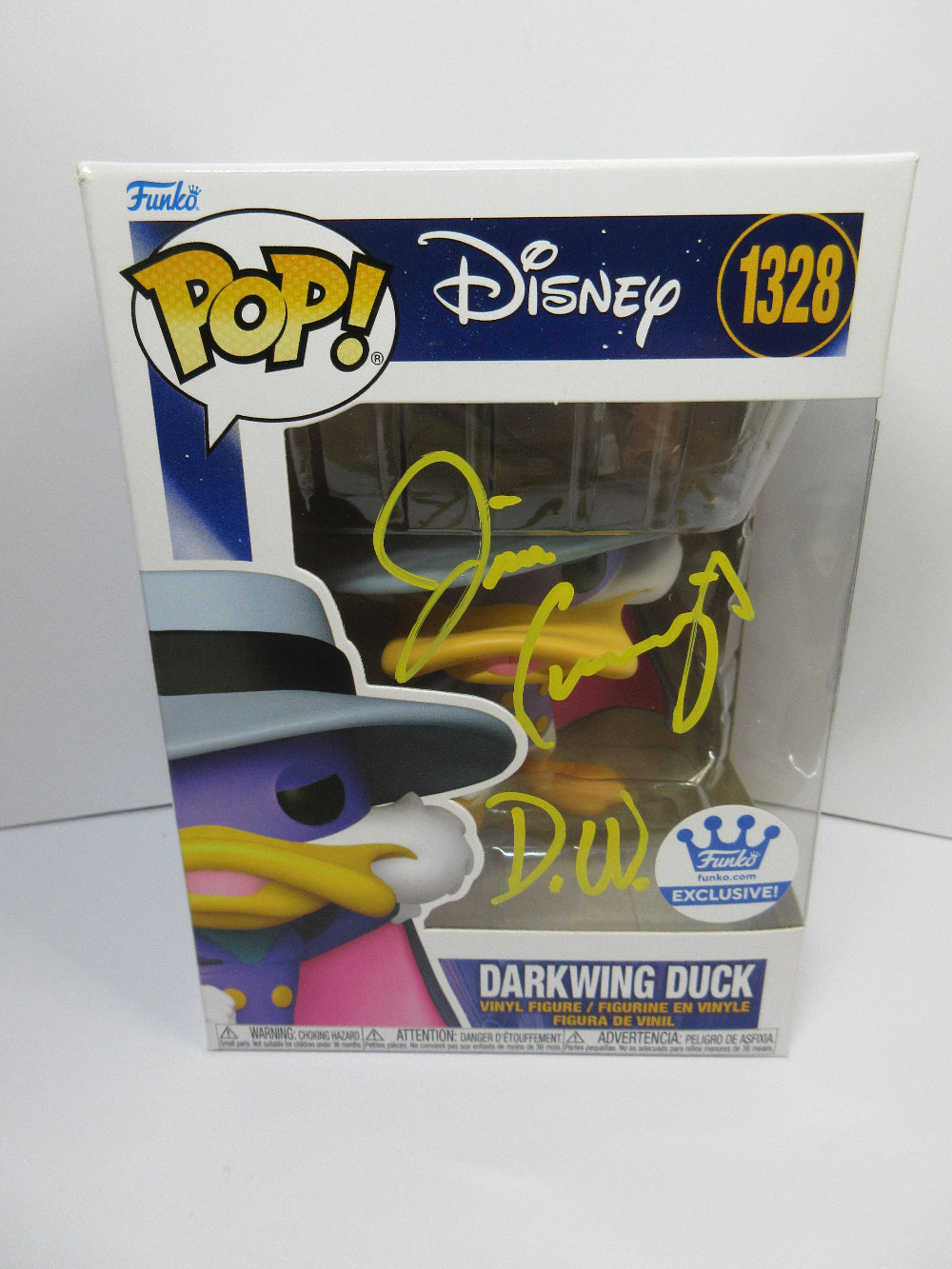 Funko Pop Vinyl Darkwing Duck 1328 Autographed in person by voice actor Jim Cummings with COA