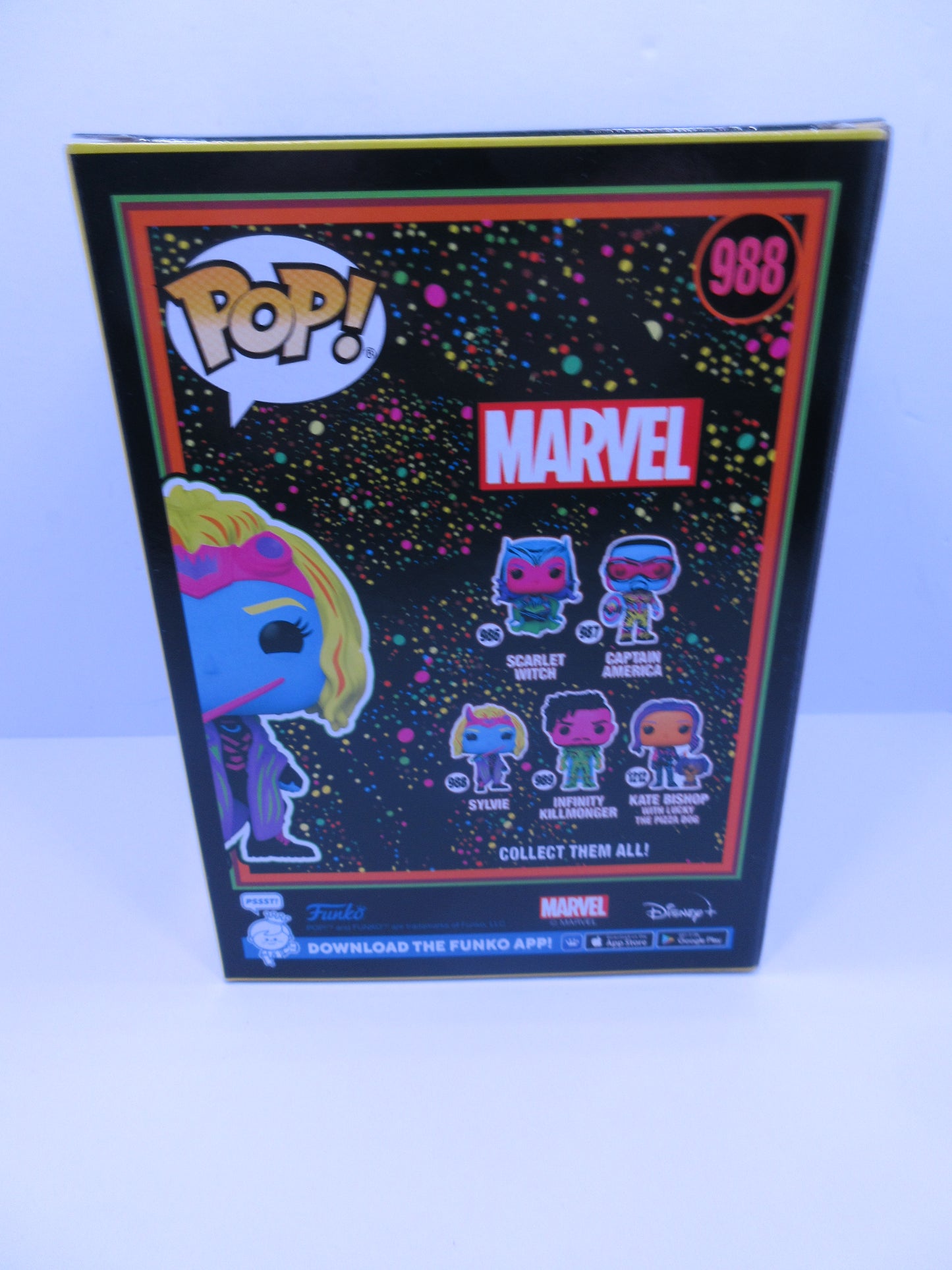 Marvel Funko Pop - Sylvie (Black Light) - Loki - No. 988 - Free Protector