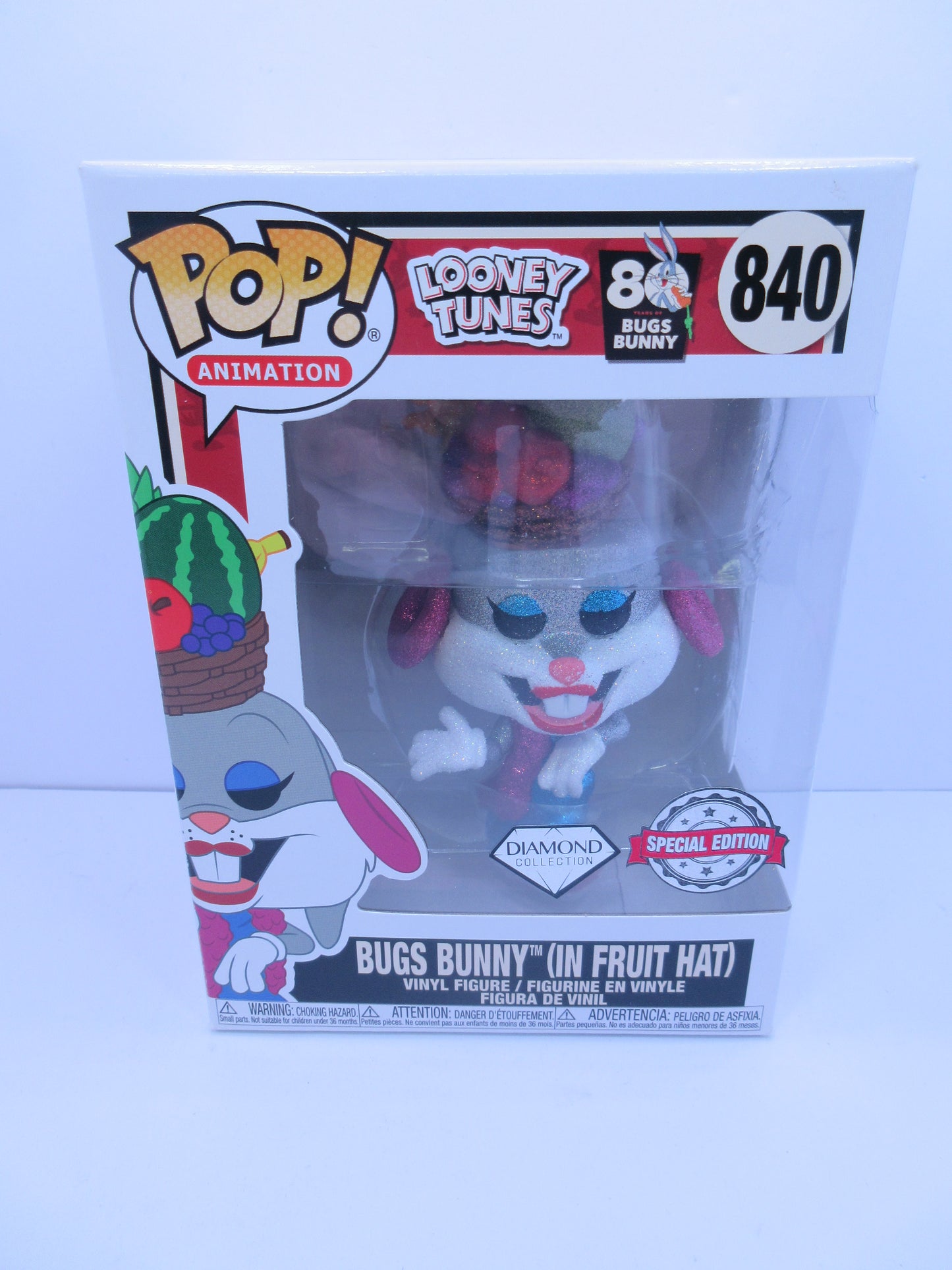 Animation Looney Tunes - Bugs Bunny In Fruit Hat Diamond Glitter #840 Funko Pop Vinyl SE