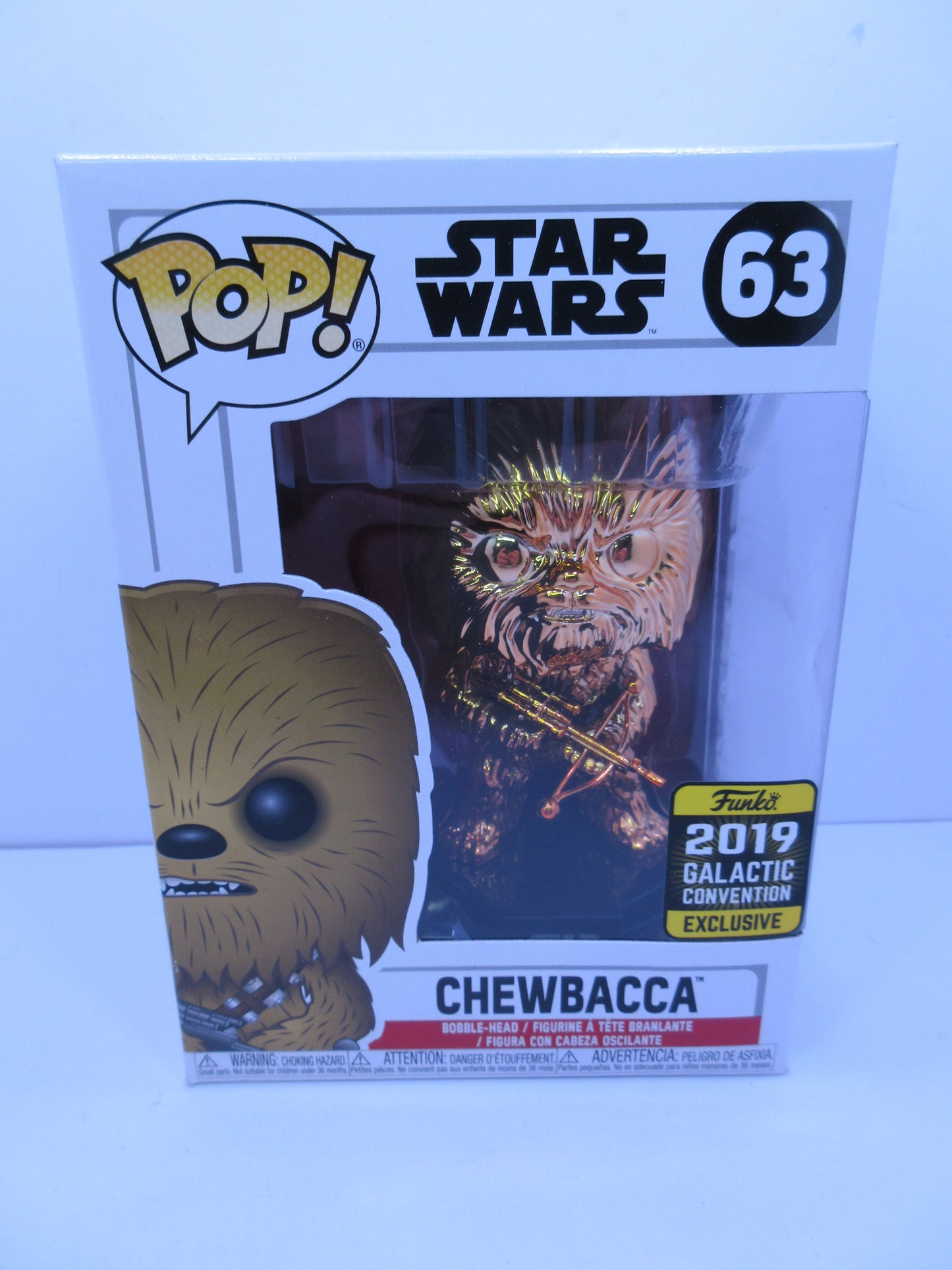 Star Wars - Chewbacca #63 Gold Chrome - Funko Pop Vinyl Galactic Convention Exclusive 2019