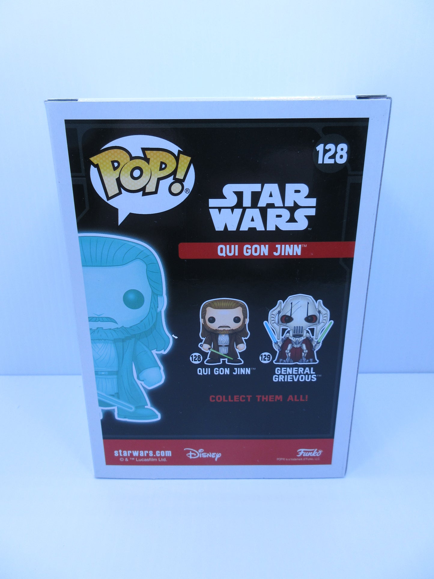 Star Wars - Qui Gon Jinn #128 Glow in The Dark Funko Pop Vinyl Figure Galactic Convention 2017 Exclusive