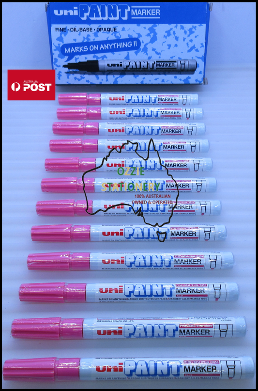 12 x PINK Uni Paint PX21 Paint Marker 0.8-1.2mm Bullet Point PX21P