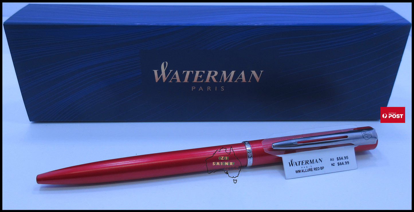 Waterman Allure Red Lacquer Ballpoint Pen Red and Chrome Trim