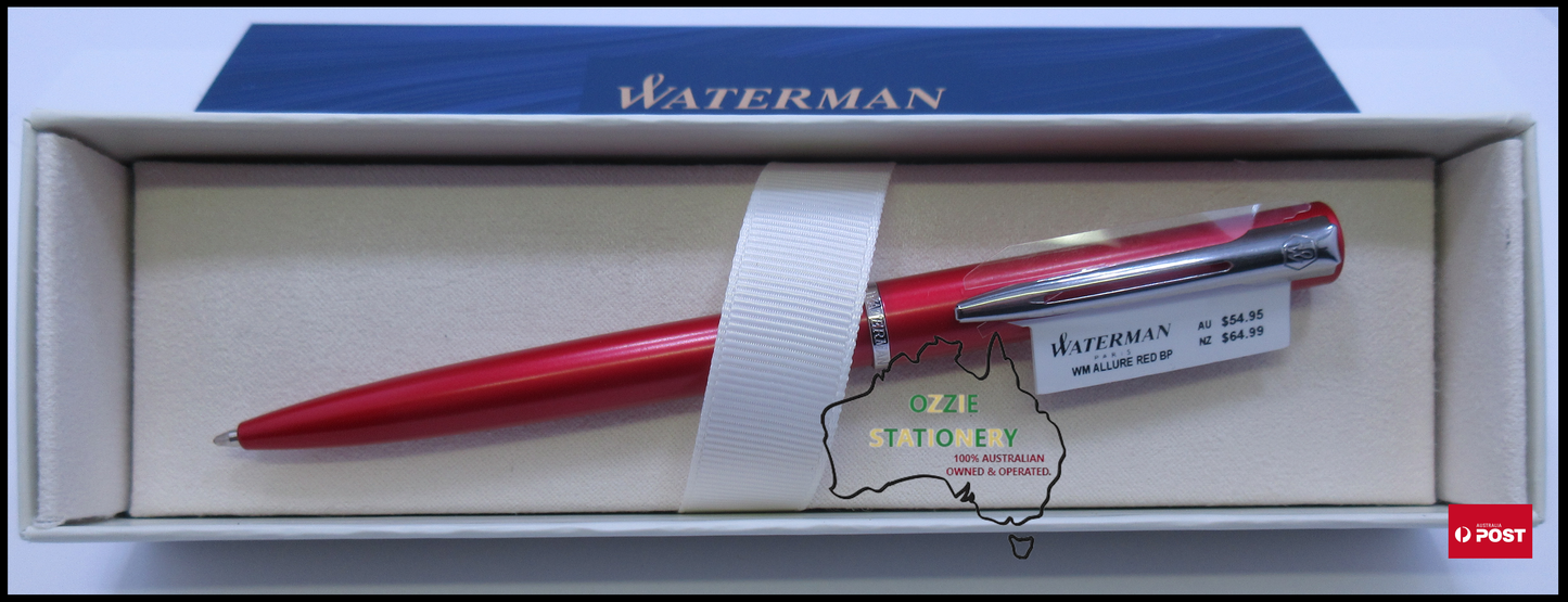 Waterman Allure Red Lacquer Ballpoint Pen Red and Chrome Trim